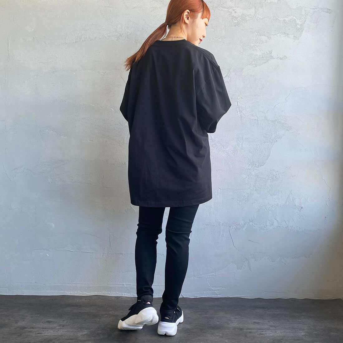 BIG JOHN [ビッグジョン] ヌードレッグ [MML106K] BK01&&モデル身長：156cm 着用サイズ：XS&&