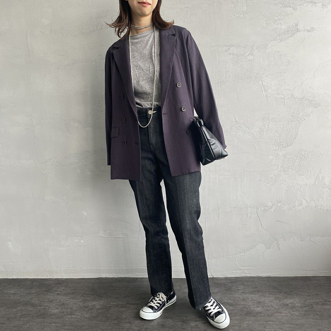 RED CARD TOKYO [レッドカード トーキョー] 辺見えみりコラボレーションモデル Emily ミッドライズフレアデニム [603513HE01-JF] C-BLK RINS &&モデル身長：163cm 着用サイズ：25&&