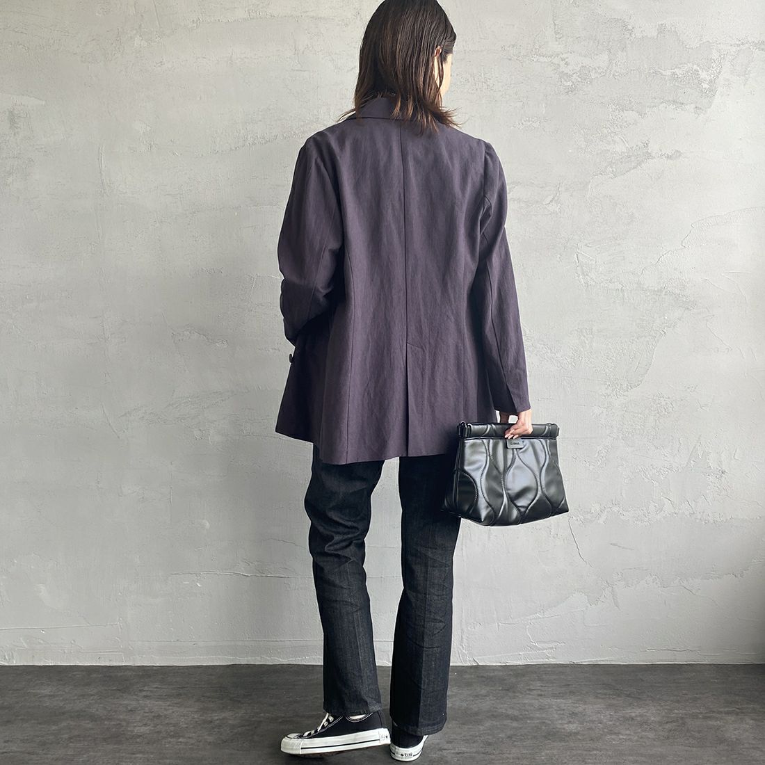 RED CARD TOKYO [レッドカード トーキョー] 辺見えみりコラボレーションモデル Emily ミッドライズフレアデニム [603513HE01-JF] C-BLK RINS &&モデル身長：163cm 着用サイズ：25&&