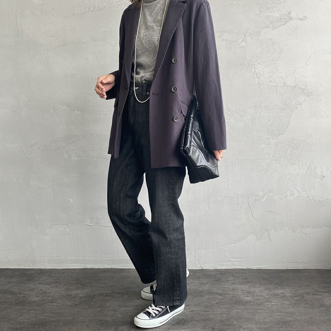 RED CARD TOKYO [レッドカード トーキョー] 辺見えみりコラボレーションモデル Emily ミッドライズフレアデニム [603513HE01-JF] C-BLK RINS &&モデル身長：163cm 着用サイズ：25&&