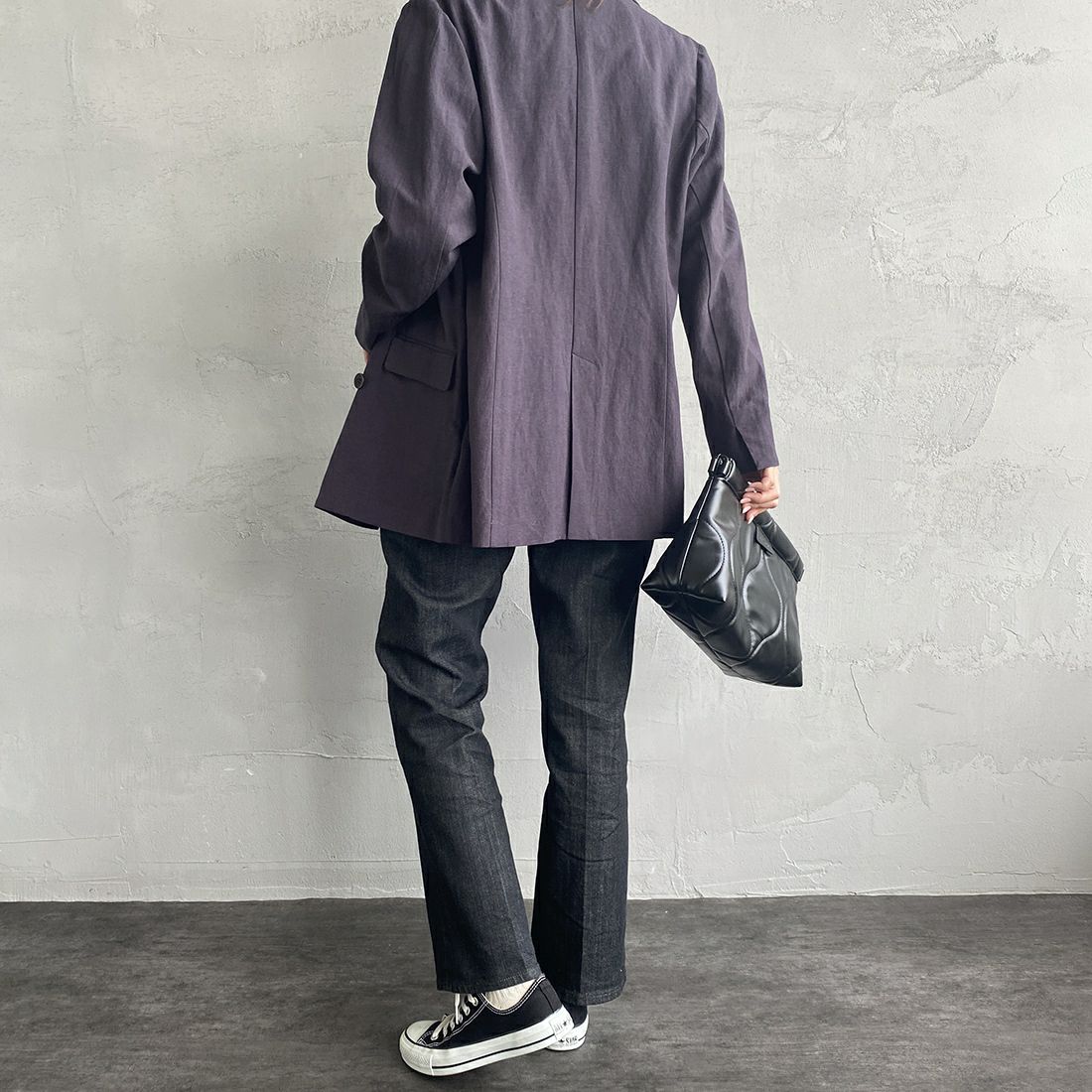 RED CARD TOKYO [レッドカード トーキョー] 辺見えみりコラボレーションモデル Emily ミッドライズフレアデニム [603513HE01-JF] C-BLK RINS &&モデル身長：163cm 着用サイズ：25&&