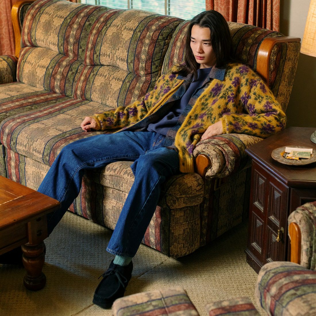 NEEDBY heritage [ニードバイヘリテージ] 別注 JOE ストレートデニム [JOE-JF] DB &&モデル身長：174cm 着用サイズ：31&&