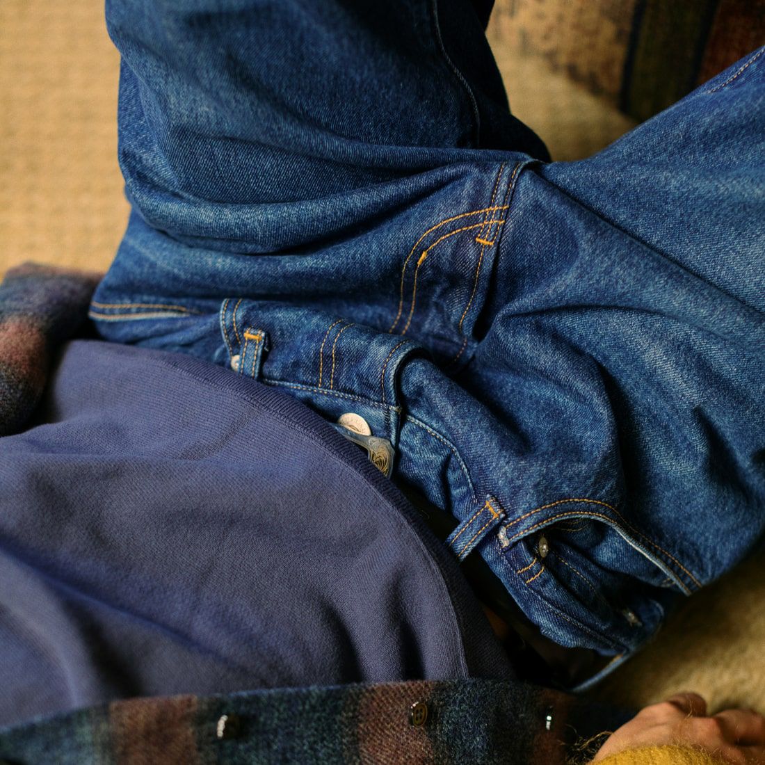 NEEDBY heritage [ニードバイヘリテージ] 別注 JOE ストレートデニム [JOE-JF] DB &&モデル身長：174cm 着用サイズ：31&&