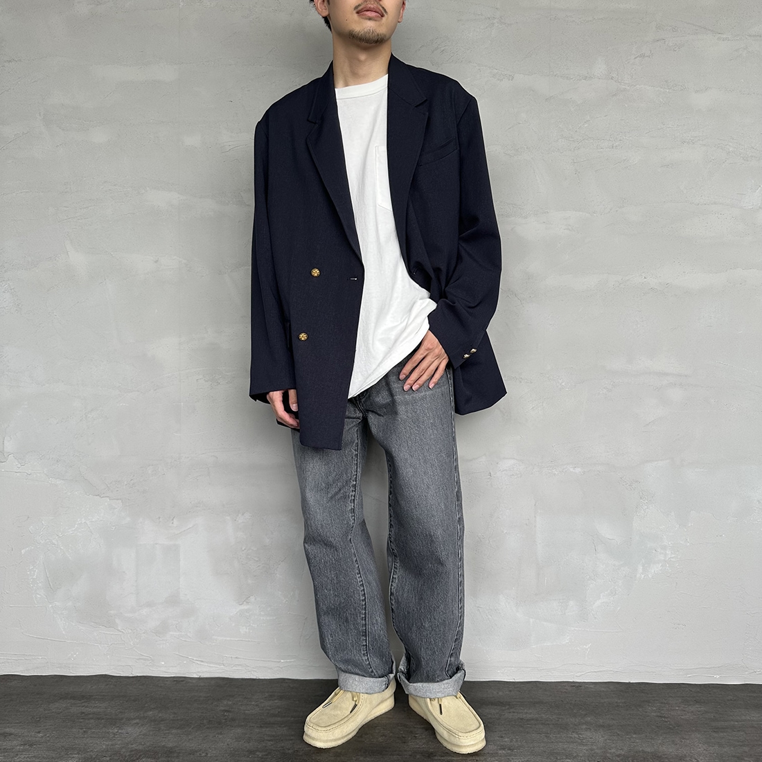 NEEDBY heritage [ニードバイヘリテージ] 別注 JOE ストレートデニム [JOE-JF] DG &&モデル身長：168cm 着用サイズ：31&&