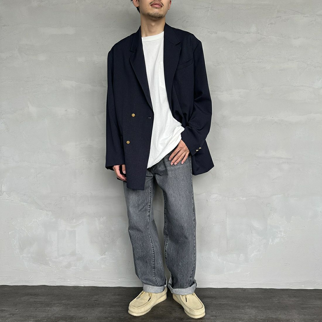 NEEDBY heritage [ニードバイヘリテージ] 別注 JOE ストレートデニム [JOE-JF] DG &&モデル身長：168cm 着用サイズ：31&&