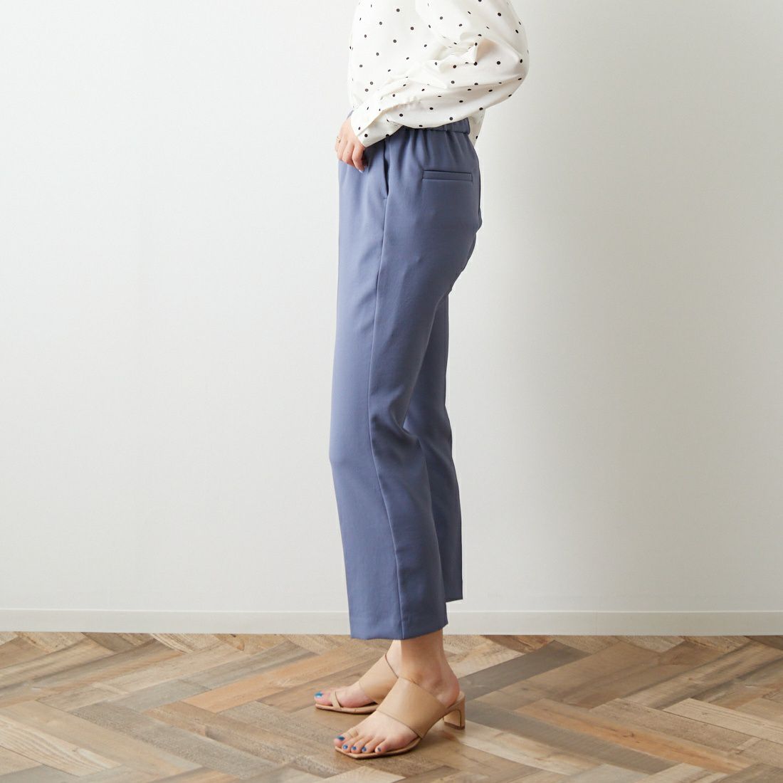 Jeans Factory Clothes [ジーンズファクトリークローズ] フルダルエアーセミフレアパンツ [217060] 70 ﾌﾞﾙｰｸﾞﾚ &&モデル身長：160cm 着用サイズ：36&&