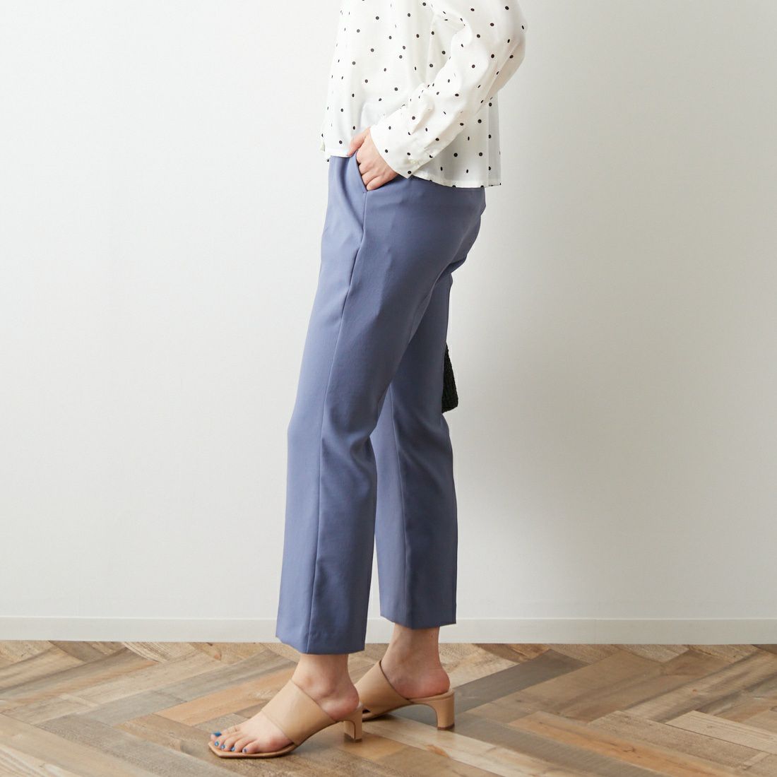 Jeans Factory Clothes [ジーンズファクトリークローズ] フルダルエアーセミフレアパンツ [217060] 70 ﾌﾞﾙｰｸﾞﾚ &&モデル身長：160cm 着用サイズ：36&&