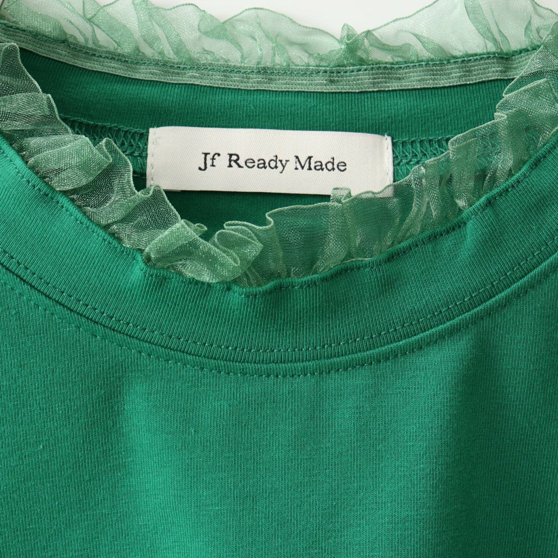 Jf Ready Made [ジェイエフレディメイド] フリルレースTシャツ [2911135] 401 ｸﾞﾘｰﾝ