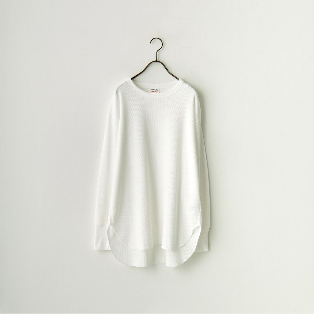 Health knit [ヘルスニット] 別注 ワッフルボーダー クルーネックTシャツ [H2202W001IN-JF] WHITE