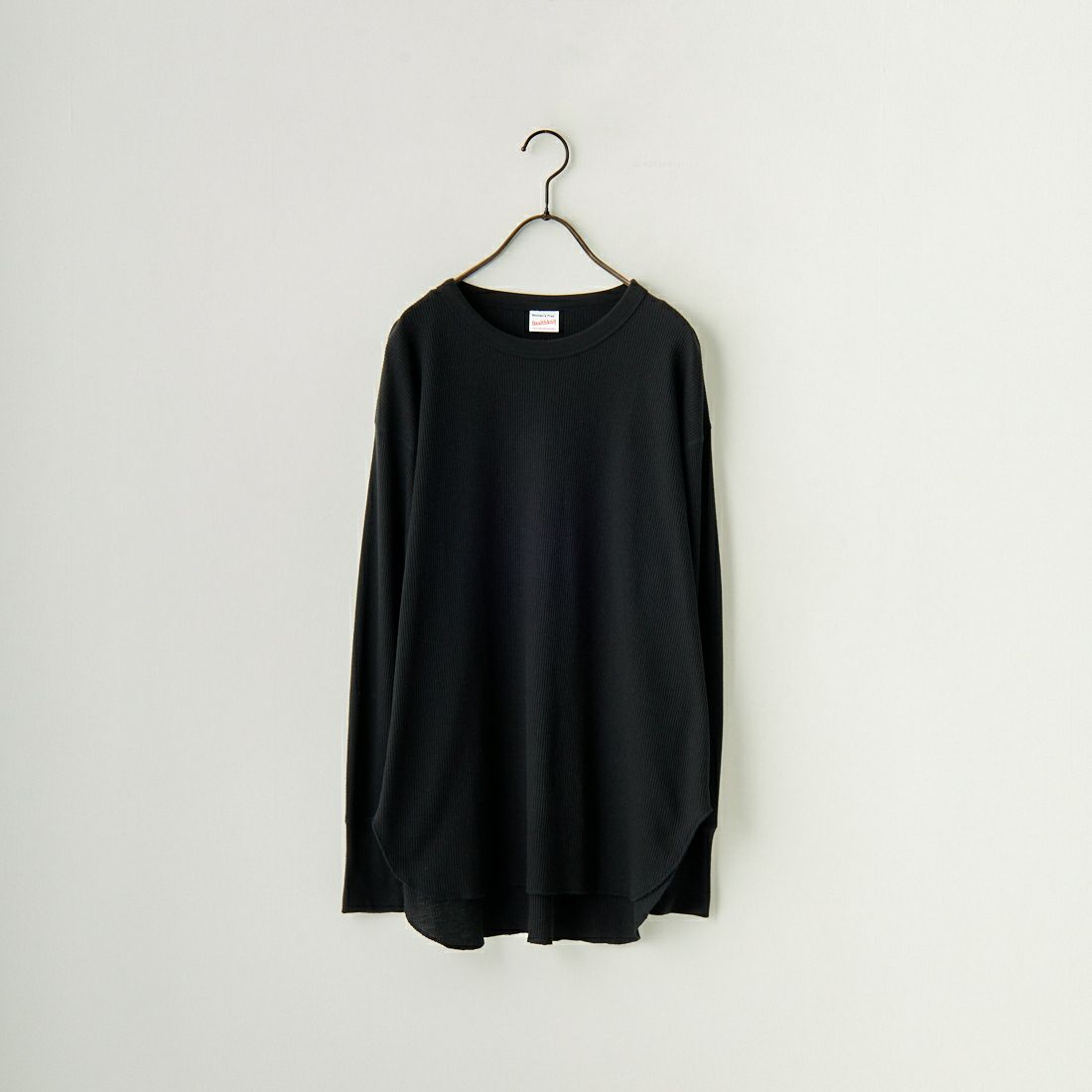 Health knit [ヘルスニット] 別注 ワッフルボーダー クルーネックTシャツ [H2202W001IN-JF] BLACK