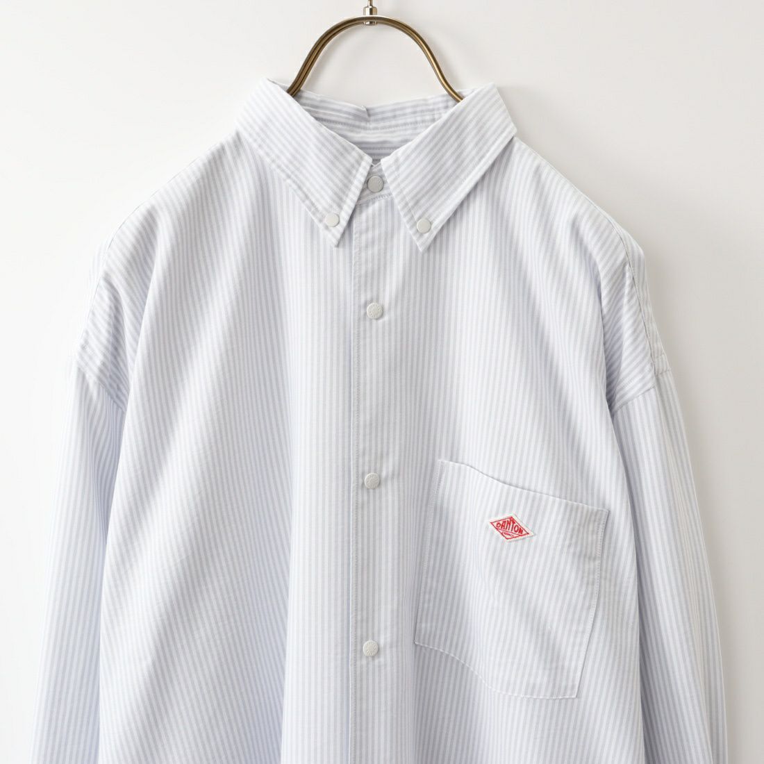 DANTON [ダントン] クールマックスオックスフォード ボタンダウン ロングシャツ [DT-G0049CMX] WHITE/GREY