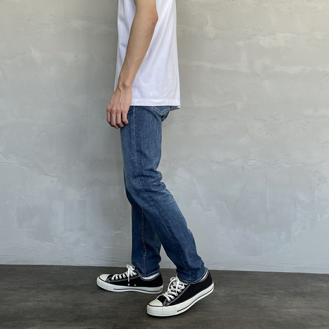 YANUK [ヤヌーク] スリムテーパード VINCENT2／ヴィンセント2 [57231002] PBL &&モデル身長：168cm 着用サイズ：29&&