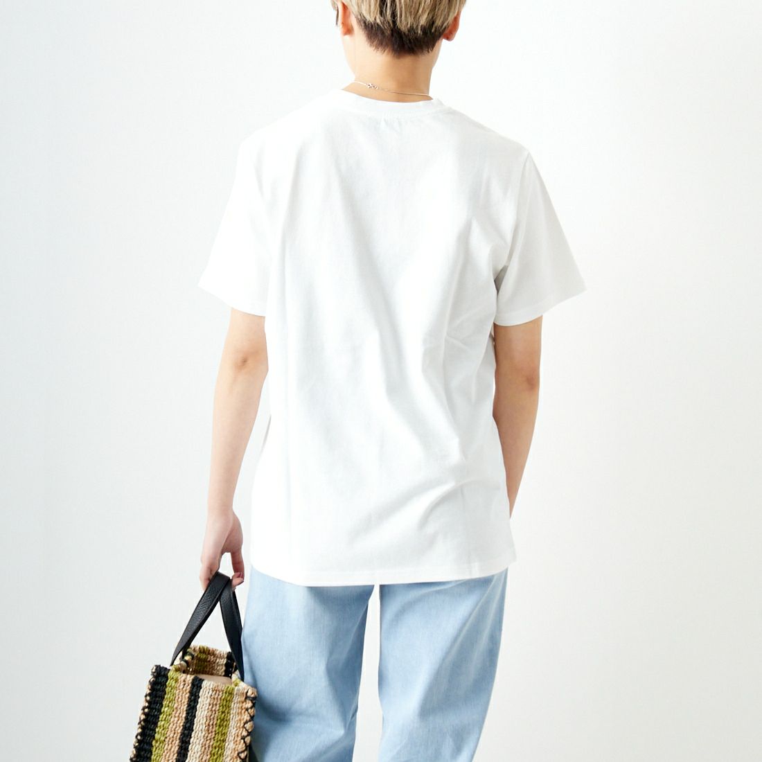 A.P.C. [アー・ペー・セー] RAYMOND Tシャツ [T-SHIRT-RAYMOND] 90 BLANC &&モデル身長：160cm 着用サイズ：XS&&