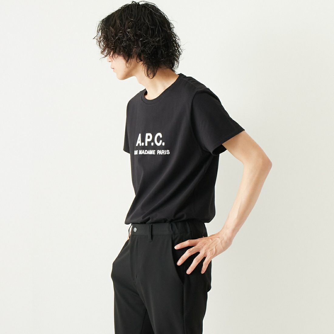 A.P.C. [アー・ペー・セー] RUE MADAME プリントTシャツ [RUE-MADAME] 99 NOIR