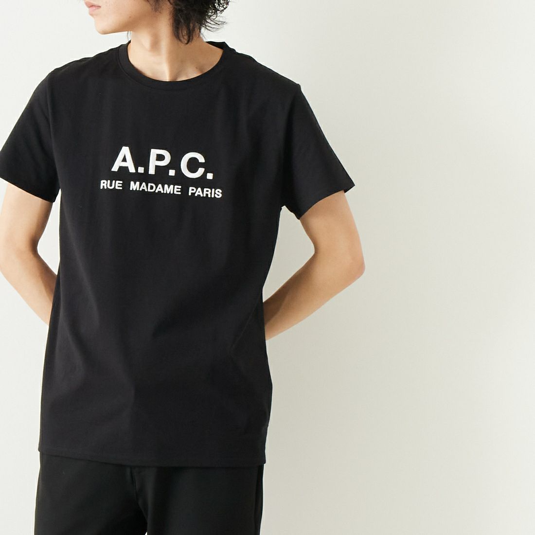 A.P.C. [アー・ペー・セー] RUE MADAME プリントTシャツ [RUE-MADAME] 99 NOIR