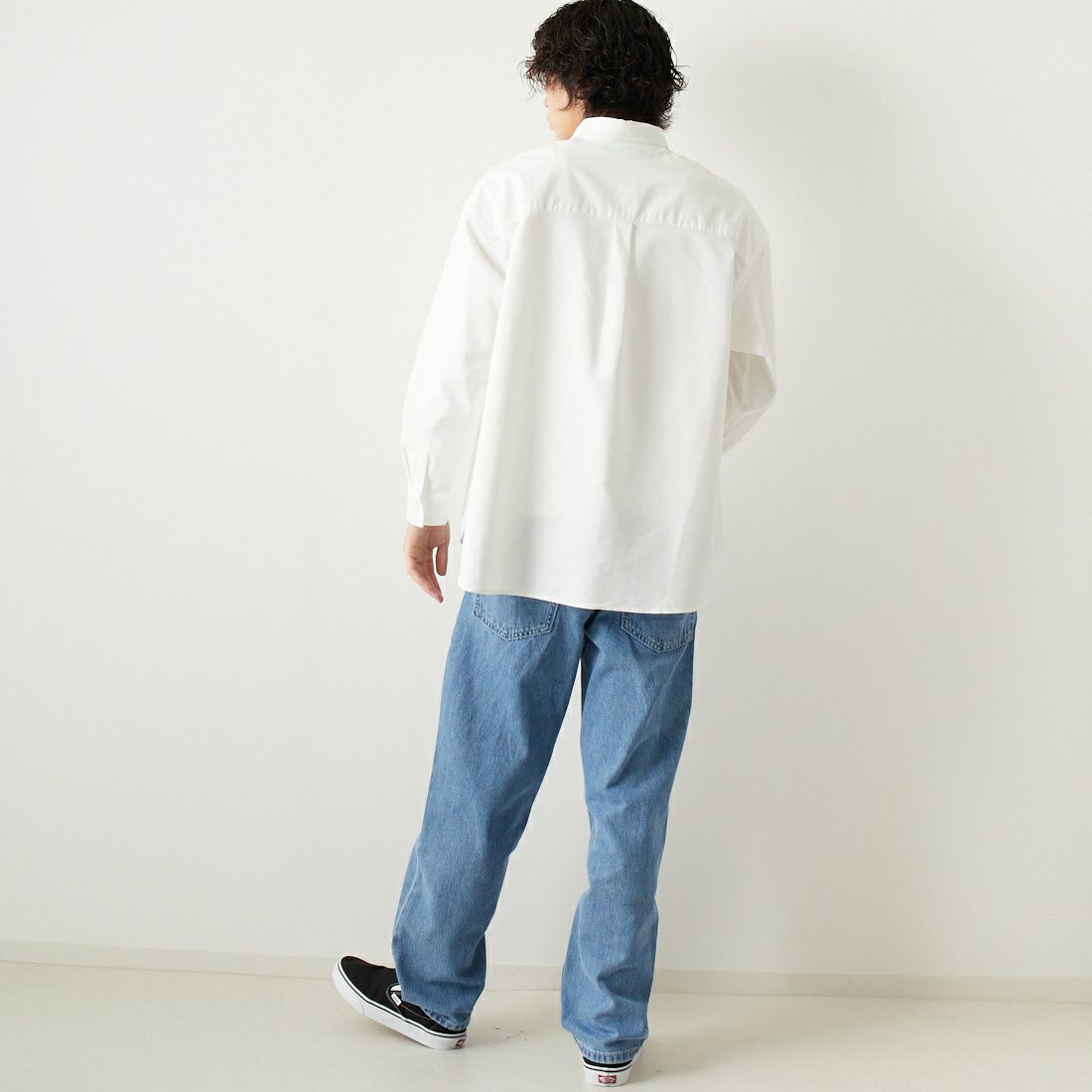 SLICK [スリック] コーデュラオックスフォードオーバーサイズボタンダウンシャツ [5155766] 900 WHITE &&モデル身長：182cm 着用サイズ：1&&