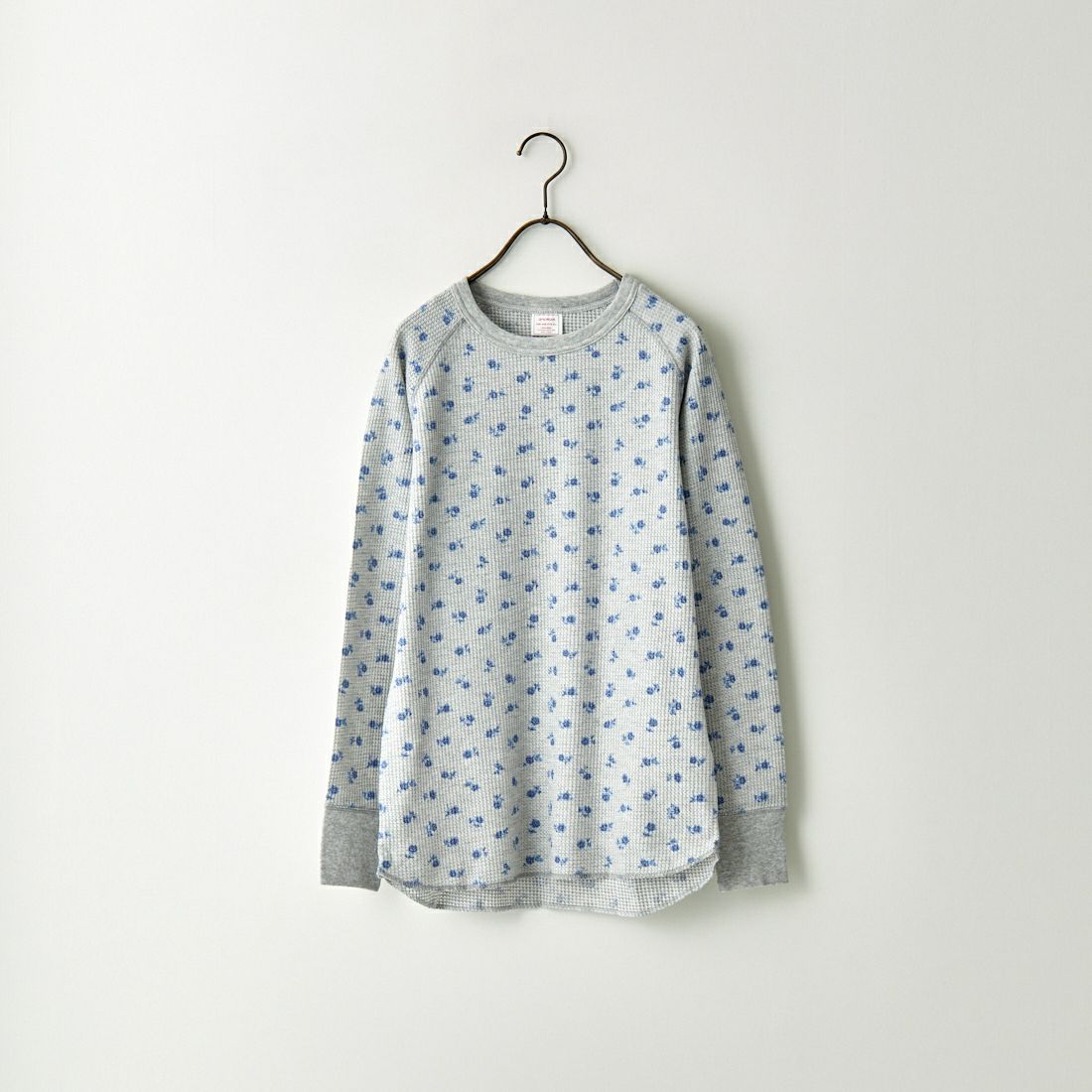 JE MORGAN [ジェイイーモーガン] ワッフル青花柄ロングスリーブTシャツ [JC091-59S] 14 GRAY