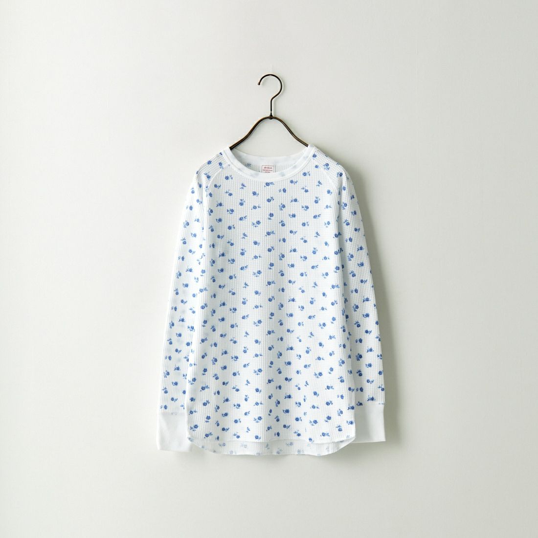 JE MORGAN [ジェイイーモーガン] ワッフル青花柄ロングスリーブTシャツ [JC091-59S] 01 WHITE