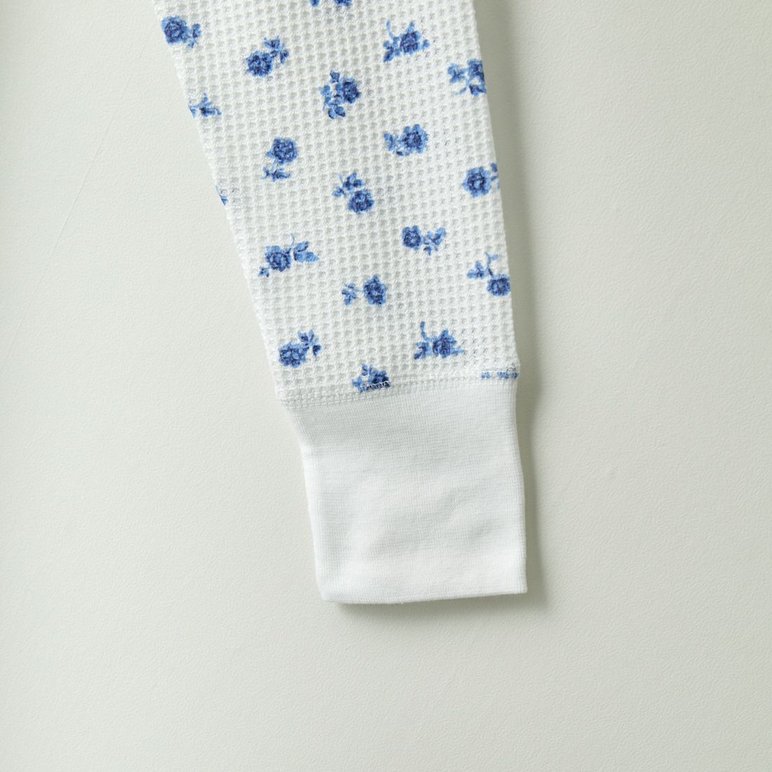 JE MORGAN [ジェイイーモーガン] ワッフル青花柄ロングスリーブTシャツ [JC091-59S] 01 WHITE
