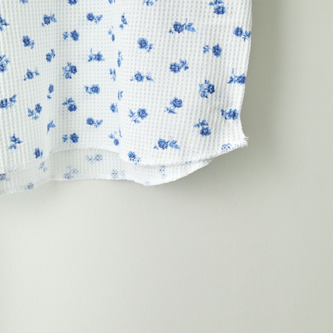 JE MORGAN [ジェイイーモーガン] ワッフル青花柄ロングスリーブTシャツ [JC091-59S] 01 WHITE