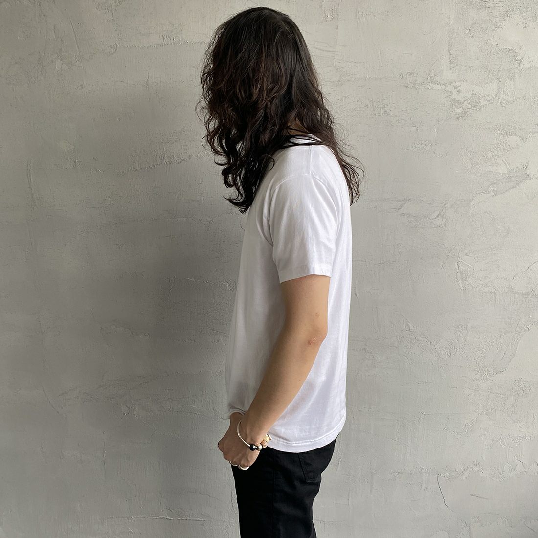 Hanes [ヘインズ] ジャパンフィット 2枚組 クルーネックTシャツ [H5320] 998 ｱｿｰﾄ &&モデル身長：173cm 着用サイズ：M&&