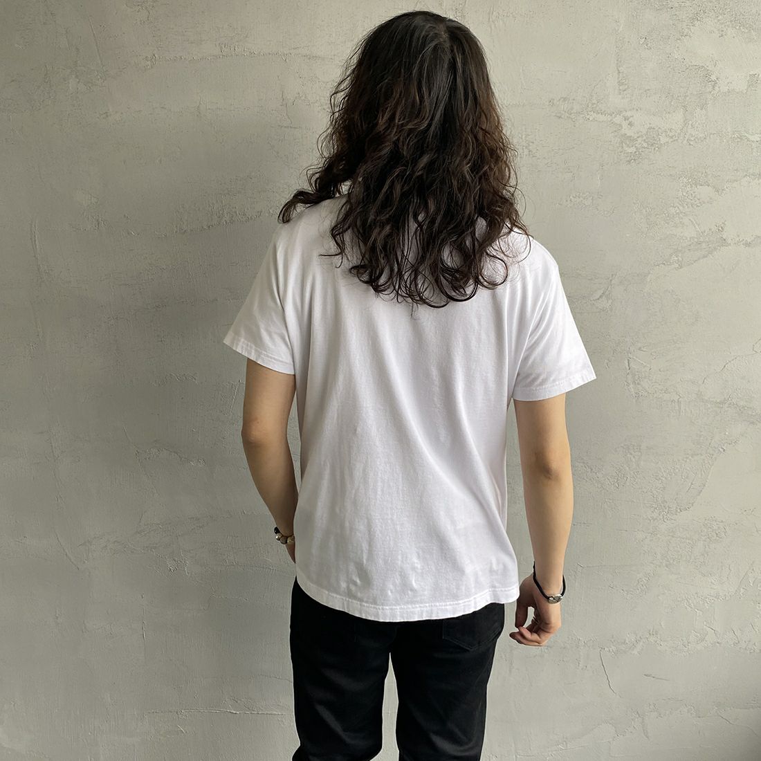 Hanes [ヘインズ] ジャパンフィット 2枚組 クルーネックTシャツ [H5320] 998 ｱｿｰﾄ &&モデル身長：173cm 着用サイズ：M&&