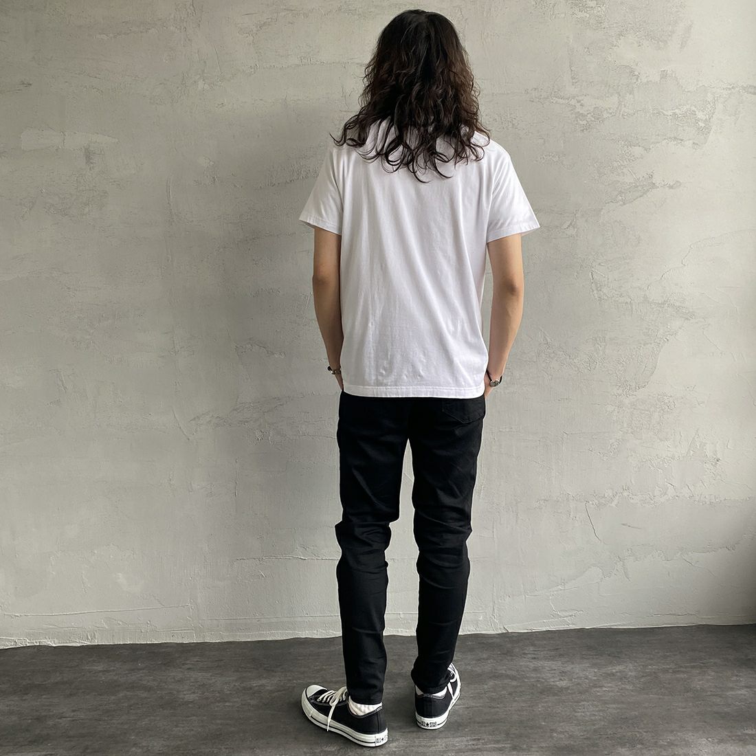 Hanes [ヘインズ] ジャパンフィット 2枚組 クルーネックTシャツ [H5320] 998 ｱｿｰﾄ &&モデル身長：173cm 着用サイズ：M&&