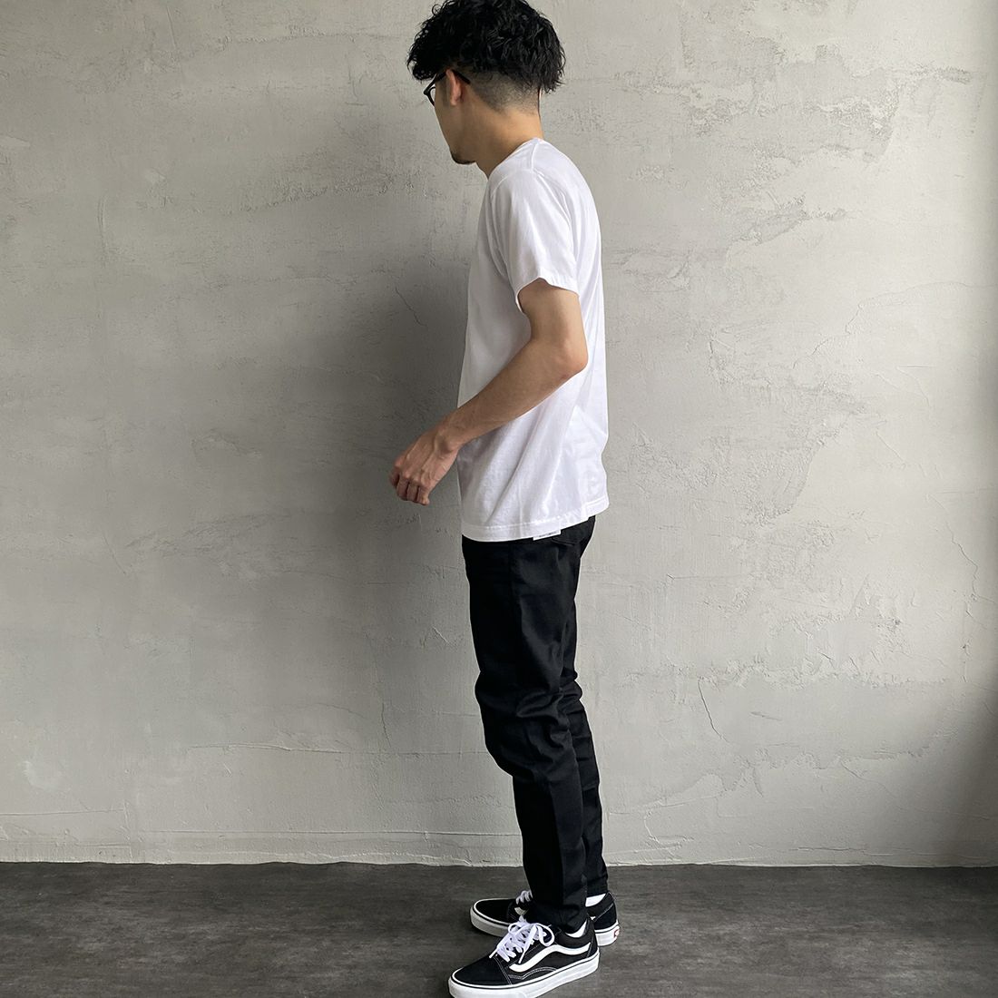 Hanes [ヘインズ] ジャパンフィット 2枚組 クルーネックTシャツ [H5320] 998 ｱｿｰﾄ &&モデル身長：168cm 着用サイズ：M&&