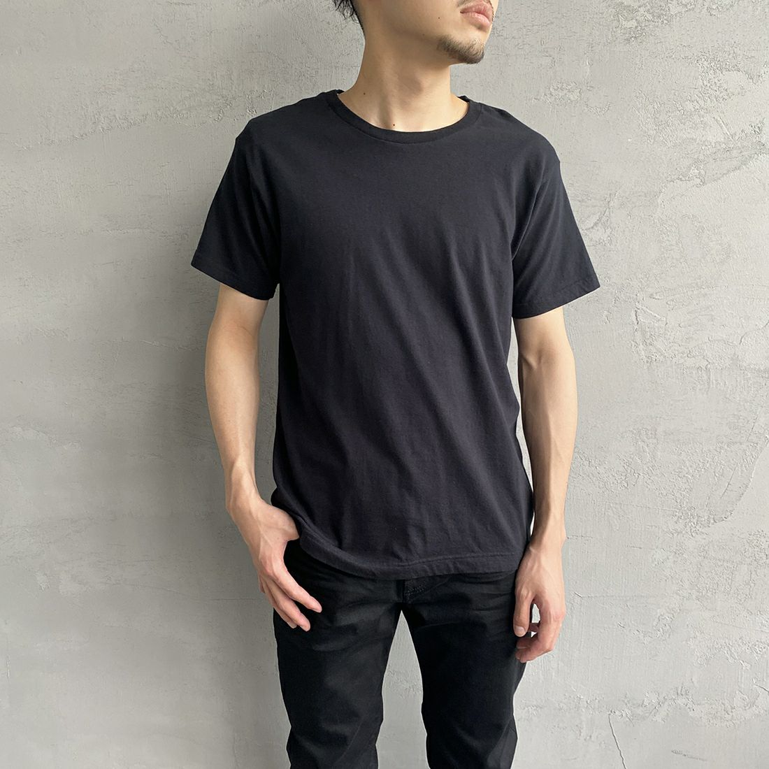 Hanes [ヘインズ] ジャパンフィット 2枚組 クルーネックTシャツ [H5320] 998 ｱｿｰﾄ &&モデル身長：168cm 着用サイズ：M&&