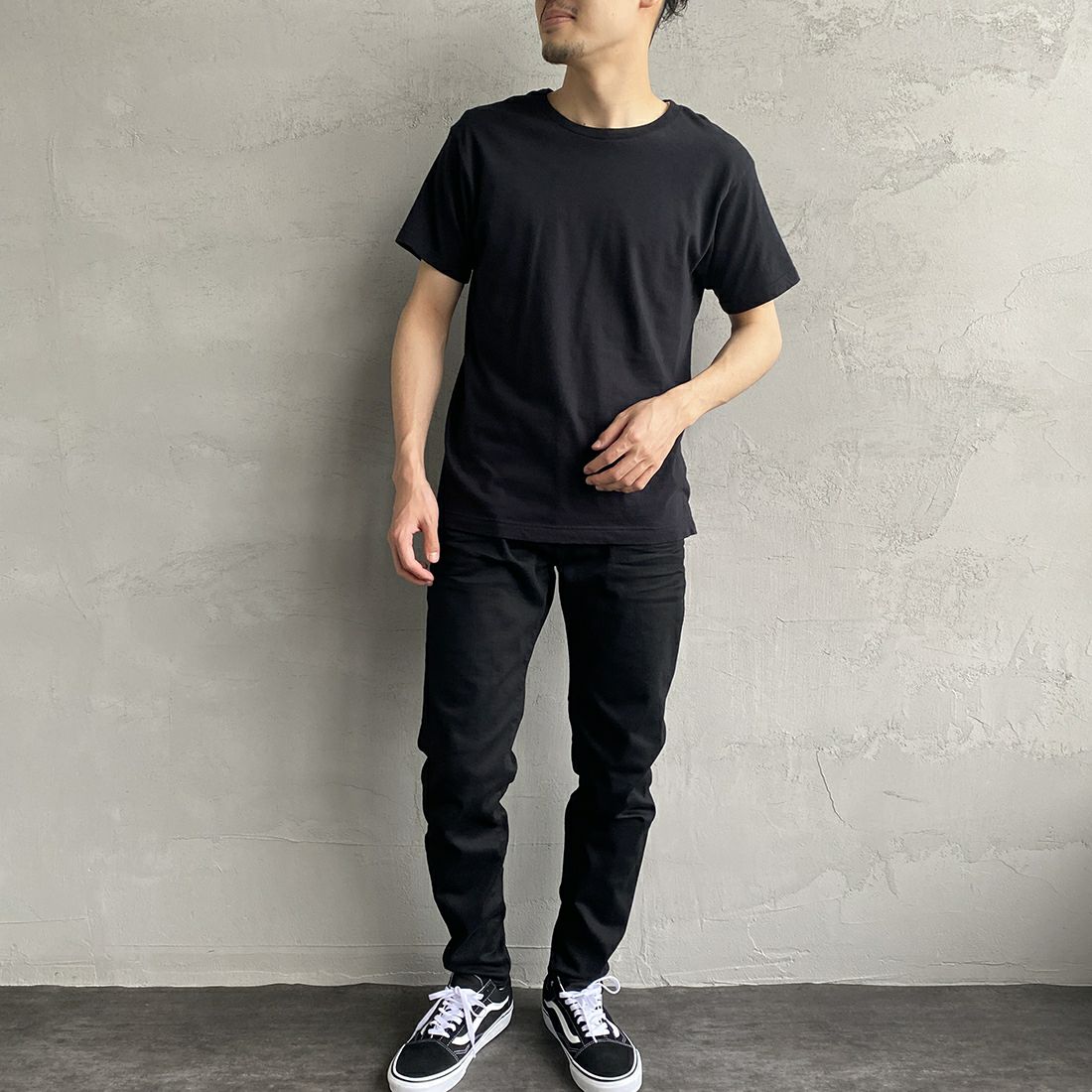 Hanes [ヘインズ] ジャパンフィット 2枚組 クルーネックTシャツ [H5320] 998 ｱｿｰﾄ &&モデル身長：168cm 着用サイズ：M&&