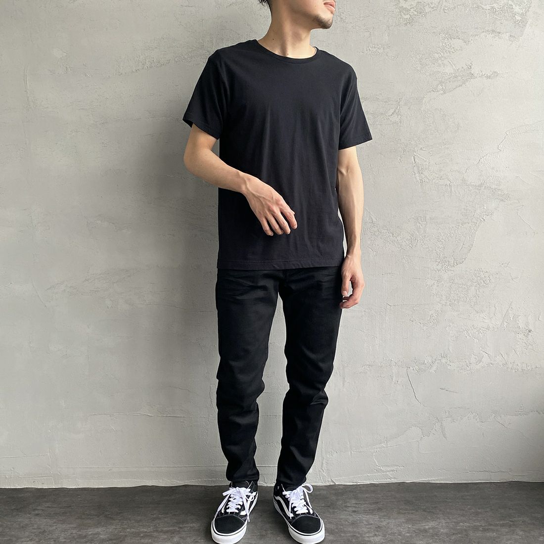 Hanes [ヘインズ] ジャパンフィット 2枚組 クルーネックTシャツ [H5320] 998 ｱｿｰﾄ &&モデル身長：168cm 着用サイズ：M&&