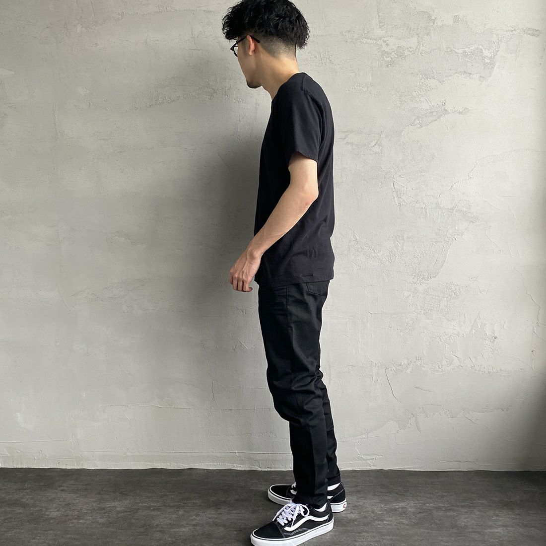 Hanes [ヘインズ] ジャパンフィット 2枚組 クルーネックTシャツ [H5320] 998 ｱｿｰﾄ &&モデル身長：168cm 着用サイズ：M&&