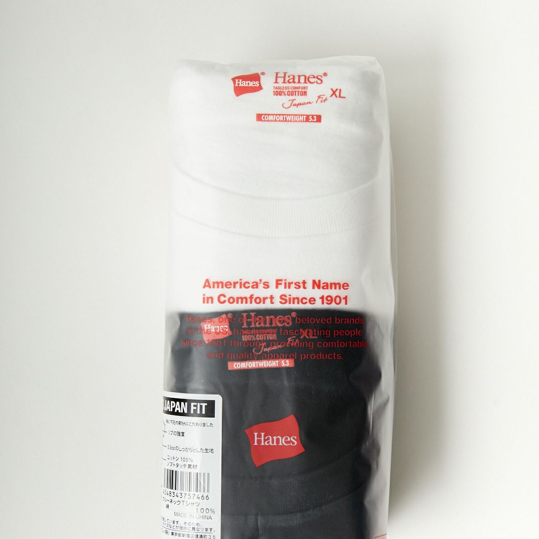 Hanes [ヘインズ] ジャパンフィット 2枚組 クルーネックTシャツ [H5320] 998 ｱｿｰﾄ