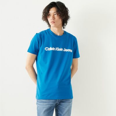 カルバンクライン ckロゴ Tシャツ パープルブルー ロゴは薄い青
