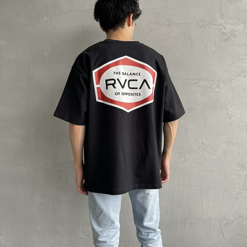 RVCA [ルーカ] INDUSTRIAL バックプリントTシャツ [BD041-224] BLK &&モデル身長：168cm 着用サイズ：M&&