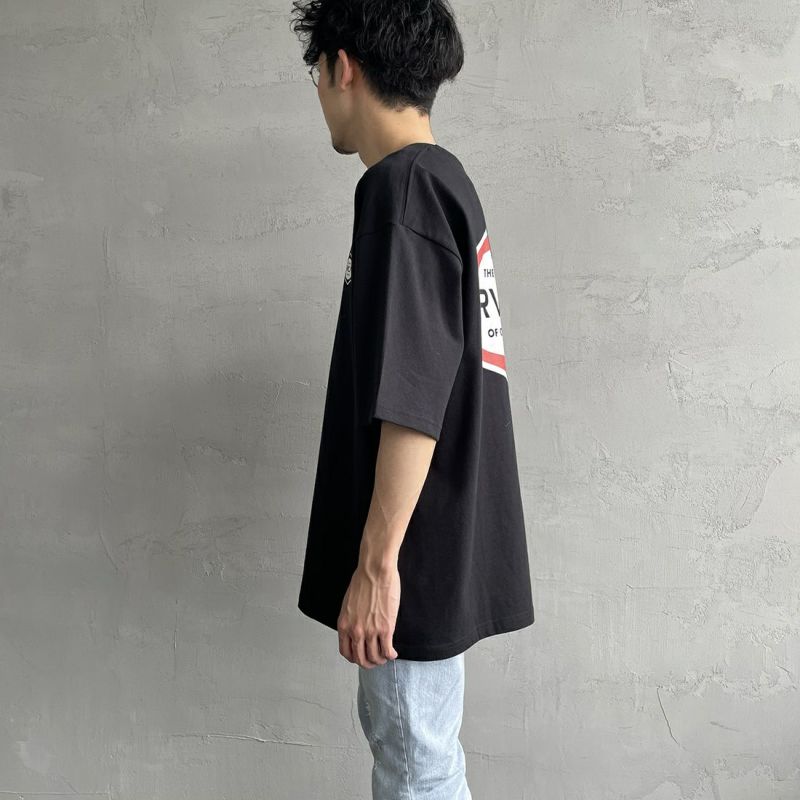 RVCA [ルーカ] INDUSTRIAL バックプリントTシャツ [BD041-224] BLK &&モデル身長：168cm 着用サイズ：L&&