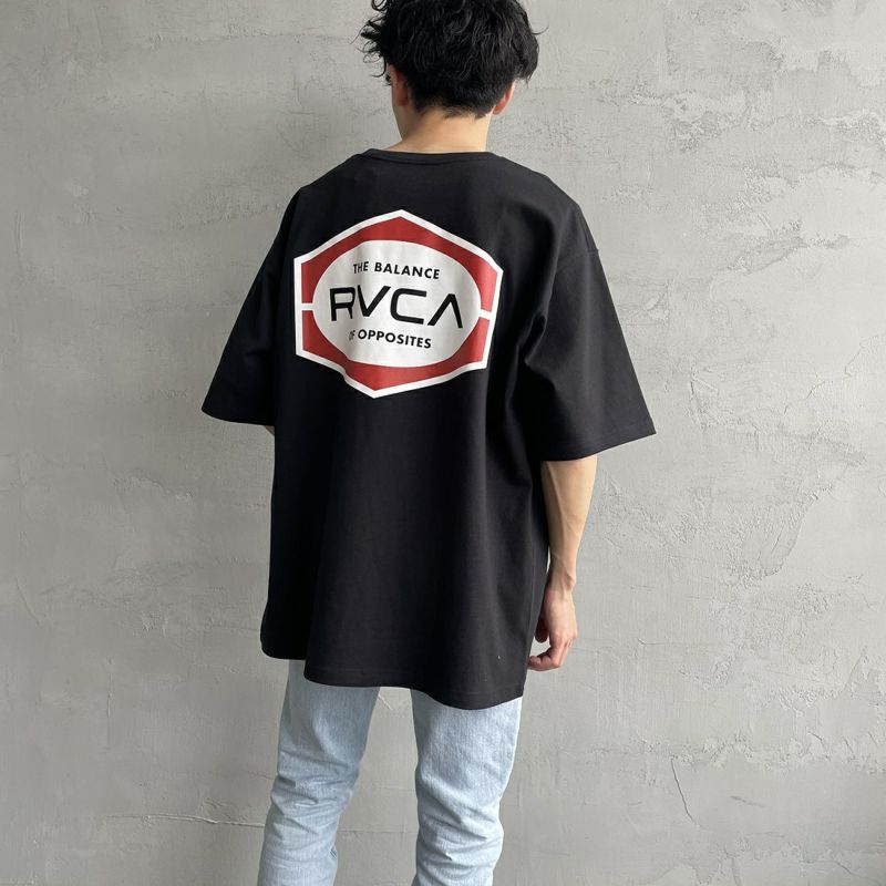 RVCA [ルーカ] INDUSTRIAL バックプリントTシャツ [BD041-224] BLK &&モデル身長：168cm 着用サイズ：L&&