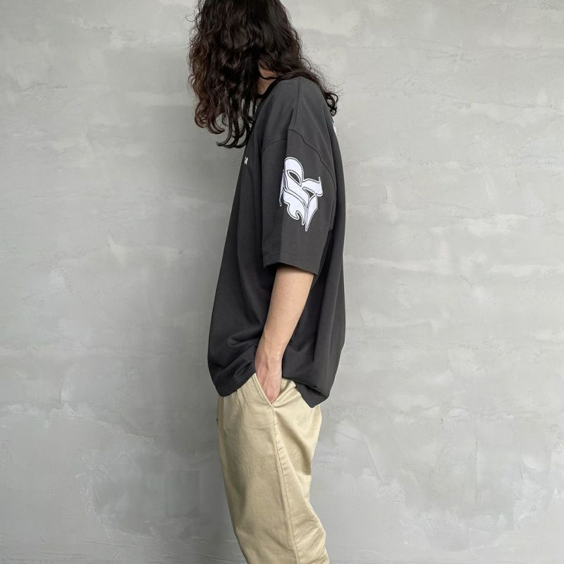 RVCA [ルーカ] OE FAKE RVCA ワッペンロゴTシャツ [BD041-227] PTK &&モデル身長：173cm 着用サイズ：XL&&