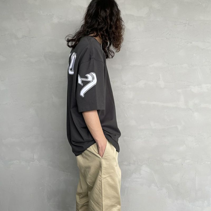 RVCA [ルーカ] OE FAKE RVCA ワッペンロゴTシャツ [BD041-227] PTK &&モデル身長：173cm 着用サイズ：XL&&
