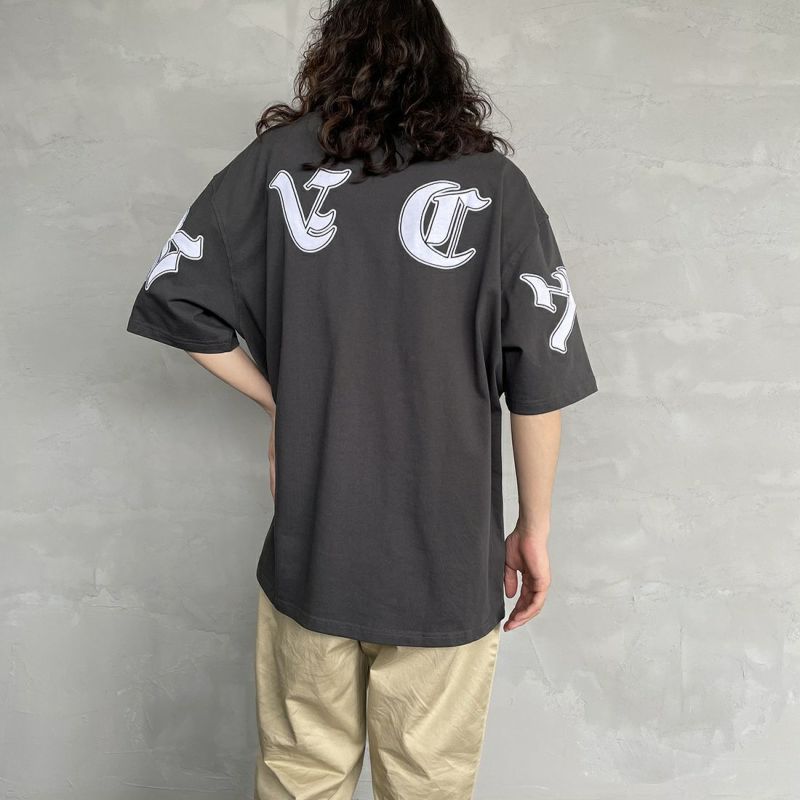 RVCA [ルーカ] OE FAKE RVCA ワッペンロゴTシャツ [BD041-227] PTK &&モデル身長：173cm 着用サイズ：XL&&
