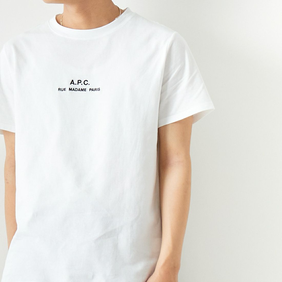 A.P.C. [アー・ペー・セー] RUE MADAMEプリントTシャツ [PETITE-RUE-MADAME] 90 BLANC