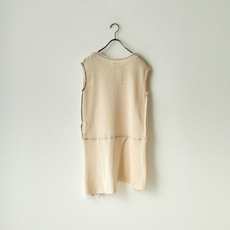 automills [オートミルズ] ノマドノースリーブメッシュコットンロングTシャツ [AM-C0214] NATURAL