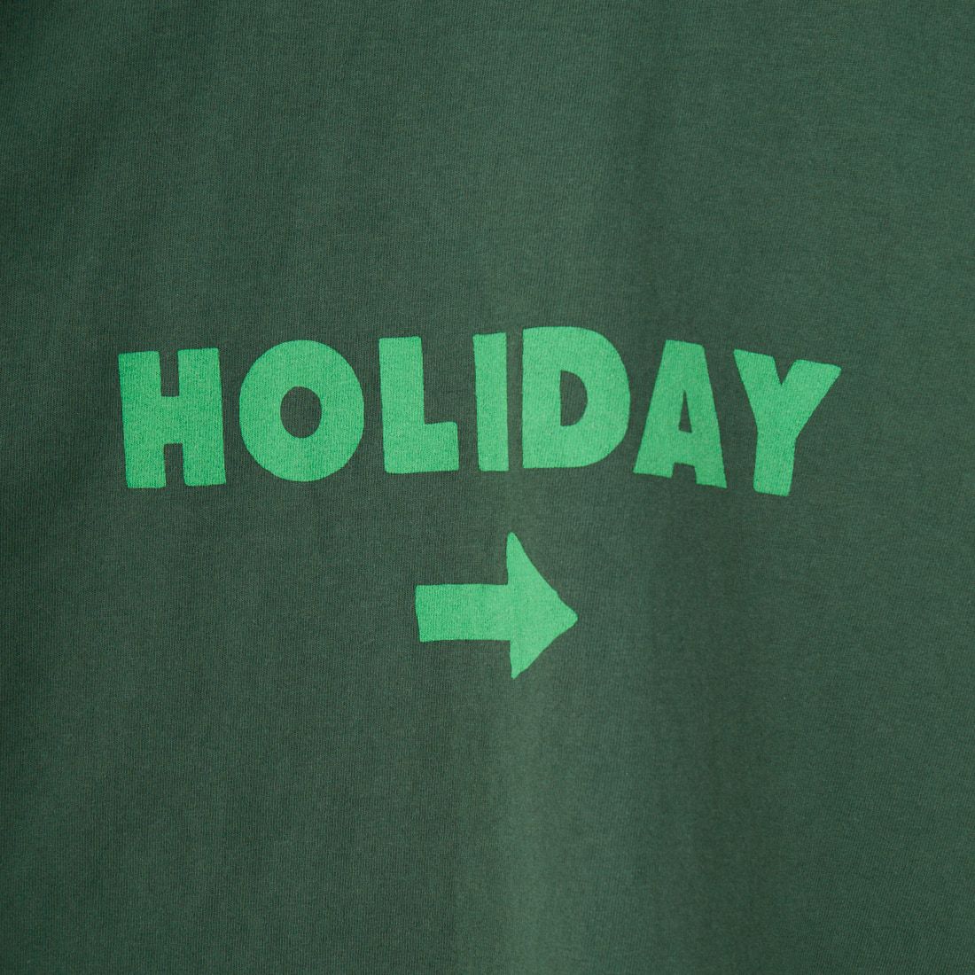 FUNG [ファング] HOLIDAY カットオフプリントTシャツ [HOLIDAY] GR/GREEN