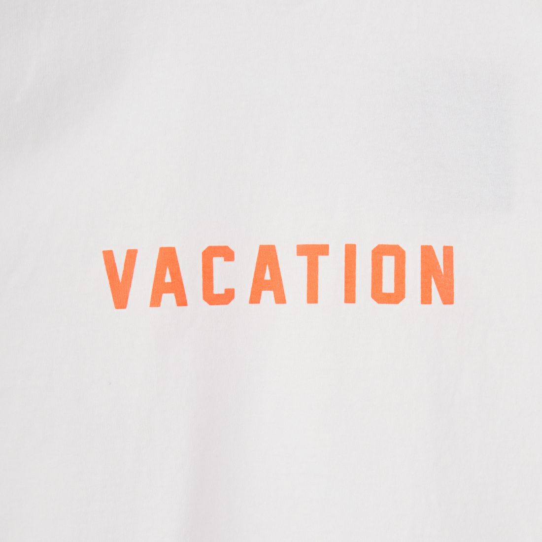 FUNG [ファング] VACATION カットオフプリントTシャツ [VACATION] WH/ORANGE