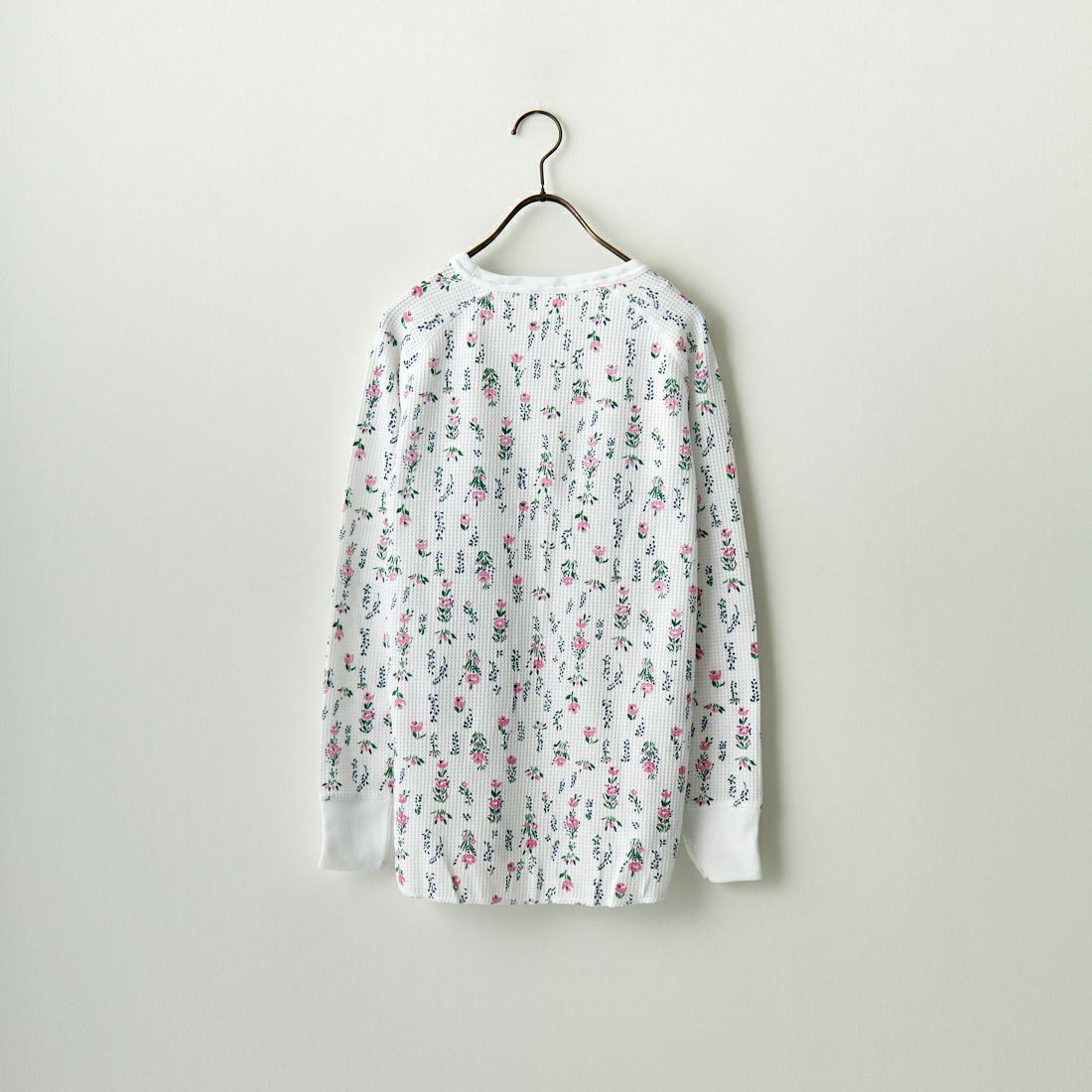 JE MORGAN [ジェイイーモーガン] ワッフル花柄 ラグラン長袖クルーTシャツ [JC090-59S] 01 WHITE