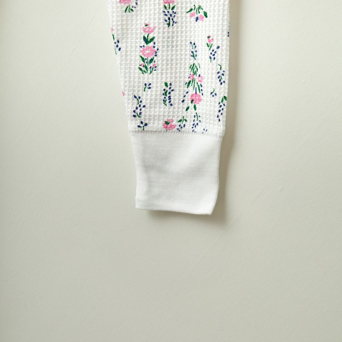 JE MORGAN [ジェイイーモーガン] ワッフル花柄 ラグラン長袖クルーTシャツ [JC090-59S] 01 WHITE
