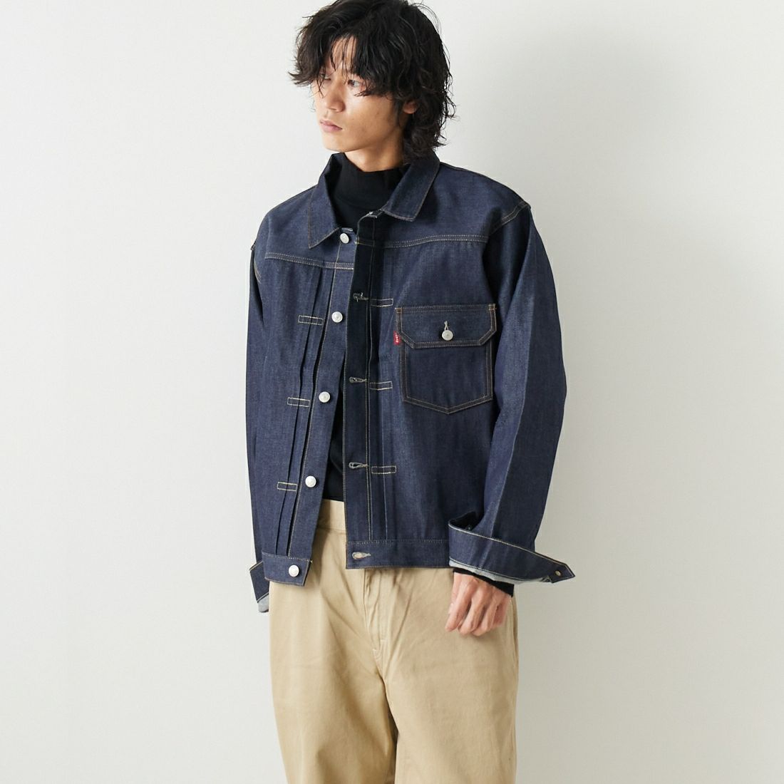 LEVIS Vintage Clothing [リーバイス ヴィンテージ クロージング] 1936モデル TYPE1ジャケット [70506-00] 28 RIGID &&モデル身長：182cm 着用サイズ：XXL&&