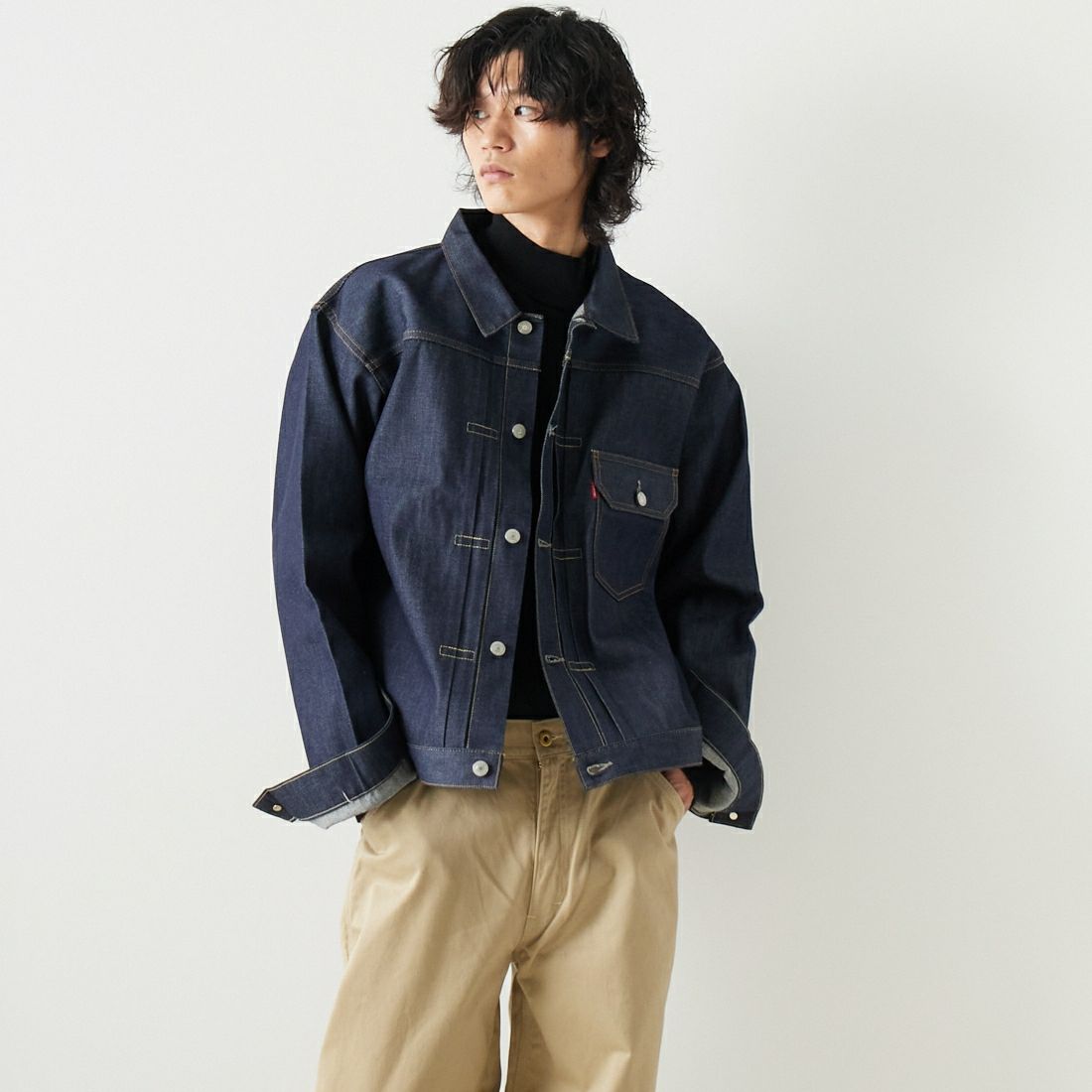 LEVIS Vintage Clothing [リーバイス ヴィンテージ クロージング] 1936モデル TYPE1ジャケット [70506-00] 28 RIGID &&モデル身長：182cm 着用サイズ：XXL&&