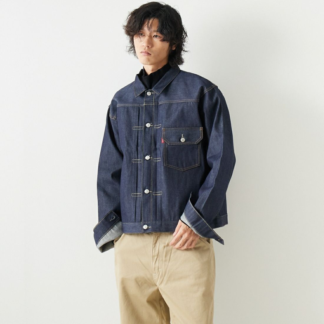LEVIS Vintage Clothing [リーバイス ヴィンテージ クロージング] 1936モデル TYPE1ジャケット [70506-00] 28 RIGID &&モデル身長：182cm 着用サイズ：XXL&&
