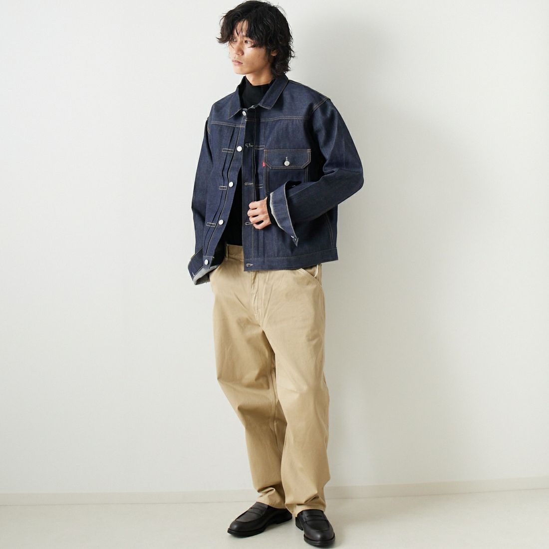 LEVIS Vintage Clothing [リーバイス ヴィンテージ クロージング] 1936モデル TYPE1ジャケット [70506-00] 28 RIGID &&モデル身長：182cm 着用サイズ：XXL&&